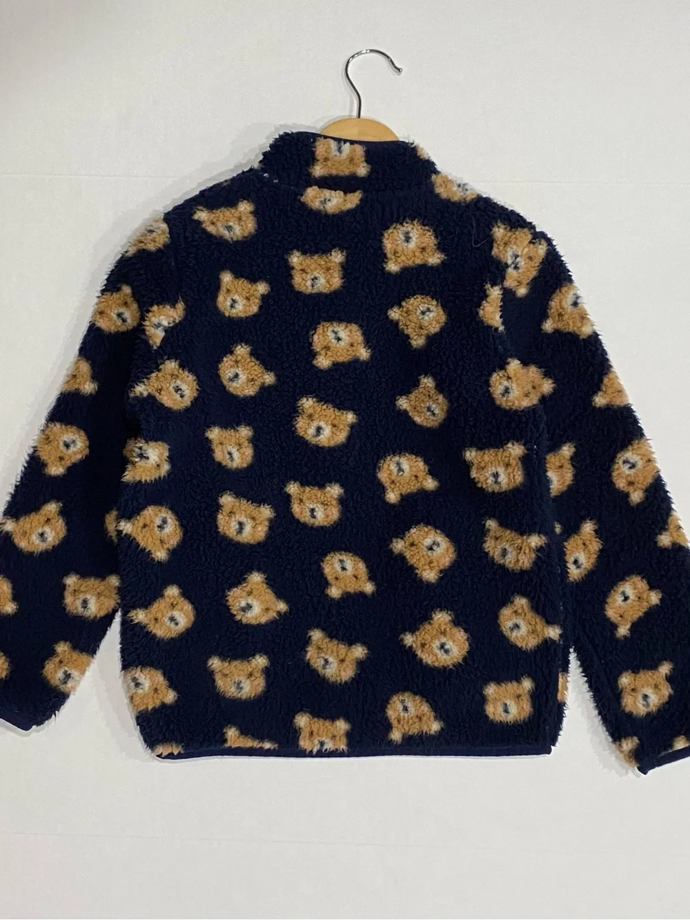 Gymboree Boys ‘Little Essentials’ Navy Bear Sherpa Half-zip Pullover Size 7